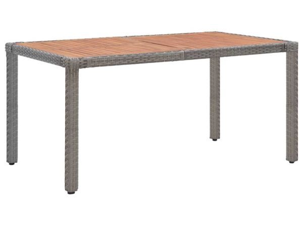 vidaXL Garden Table Grey 150x90x75 cm Poly Rattan