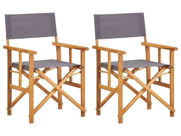 vidaXL Director's Chairs 2 pcs Solid Acacia Wood