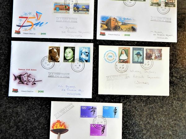 Collection of First Day Cover stamps from 70s, 80s, & 90s