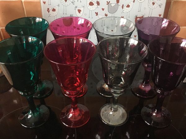 Coloured wine goblets