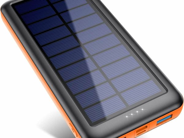 Pxwaxpy Solar Power Bank 26800mAh, Solar Charger Type C & Micro USB Input