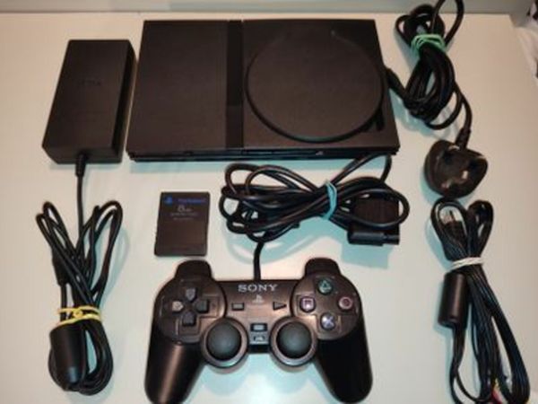 Sony PlayStation 2 - PS2 Slim Black Console SCPH-75003 flip top mod-full set up