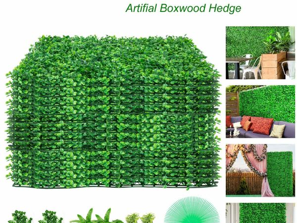 Artificial Boxwood Panel UV 20" X 20" Boxwood Hedge Wall Panels, Artificial Grass Backdrop Wall 4 cm Green Grass Wall, Fake Hedge for Decor Privacy Fence Indoor, Outdoor Garden Backyard (12Pack)