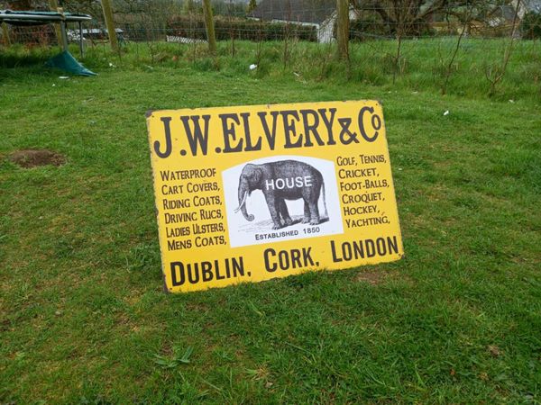 J.W Elvery & Co Large Tin Sign