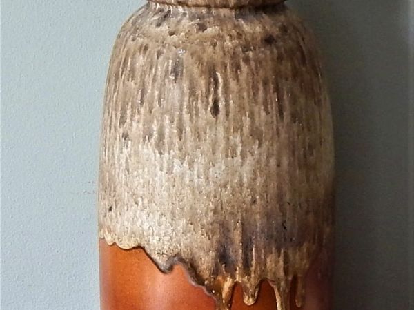 Large pottery glazed vase, made in W. Germany