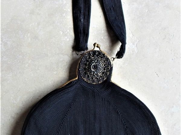 Vintage black evening handbag