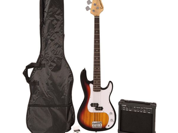 Bass Guitar Pack Amp, Strap, Cable, Case & Tuner
