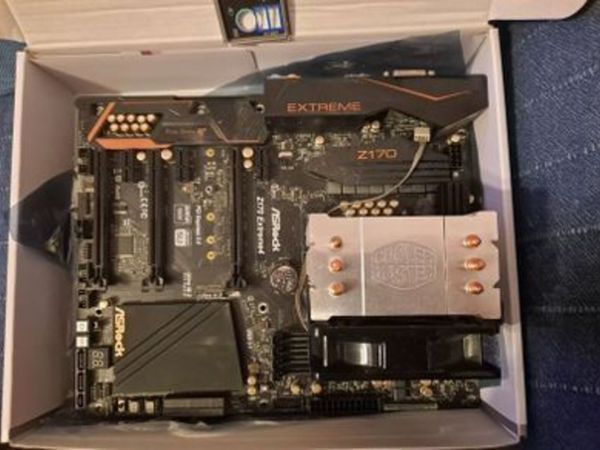 motherboard + Intel i7 cpu + cpu cooler
