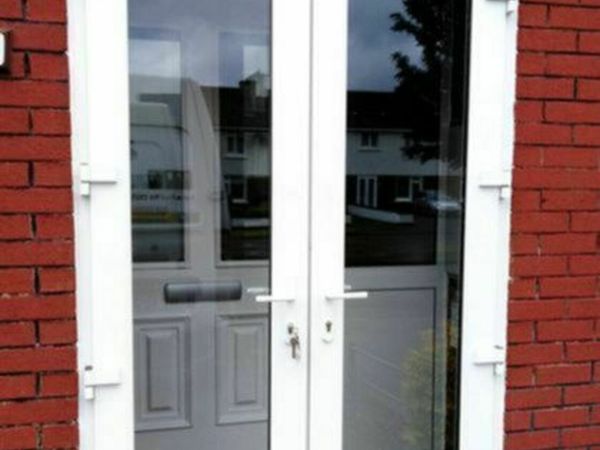 HIGH QUALITY PVC PATIO FRENCH DOUBLE DOORS COMPLETE WITH FRAME