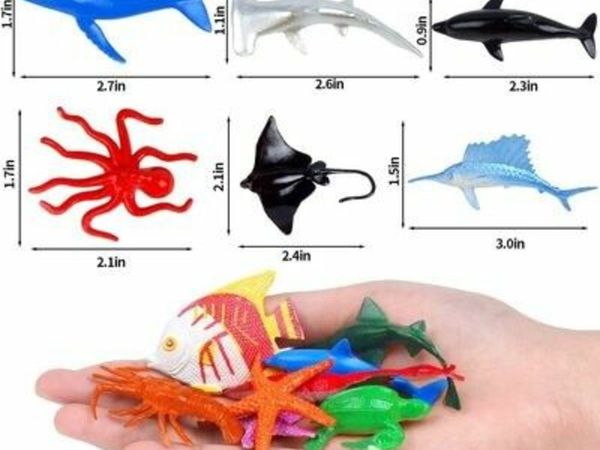 32Pieces Figures of Sea Animals Animal Toys Small Sea Animal Toys Set Lifelike Realistic Animal Sea Figures Learning Toy Child's Bath Toys