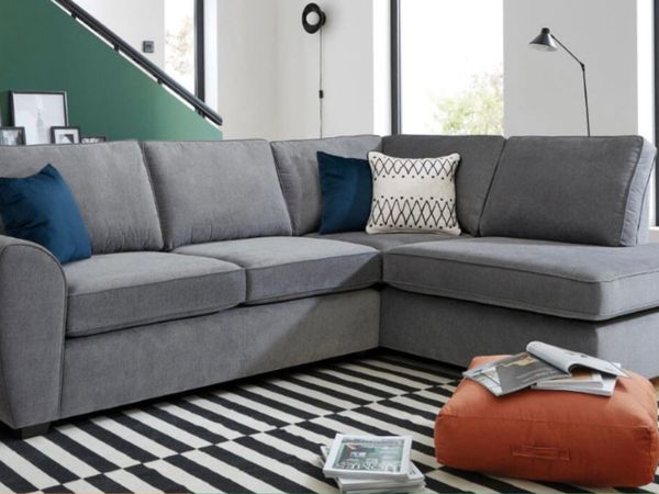 Dark grey L shaped couch
