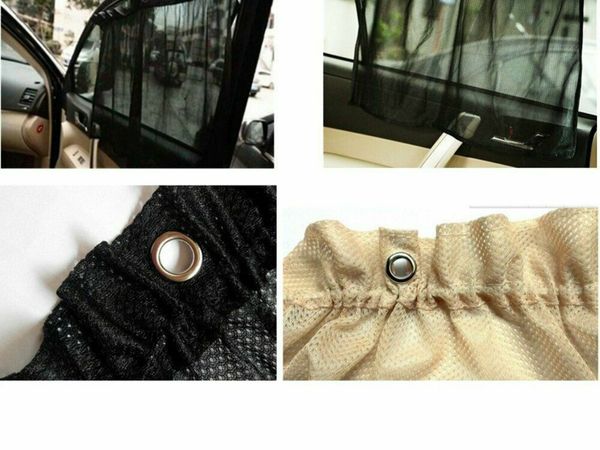 2x Adjustable Car SUV Window Anti-UV Sun Shade Drape Visor Curtain Universal New