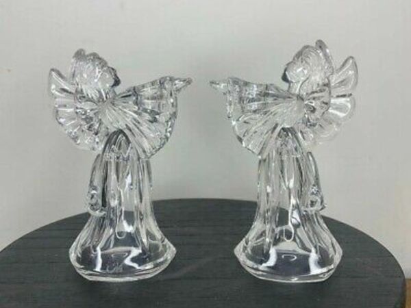 Waterford crystal marquis angel candle holder set