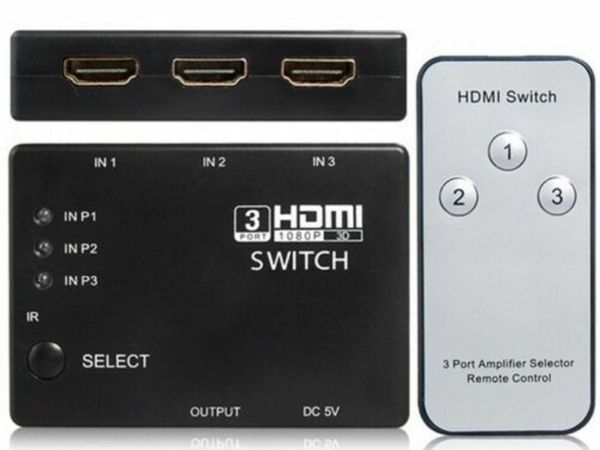 HDMI 5 Port Selector Switcher Splitter Switch Hub with Remote 1080p for HDTV PS3