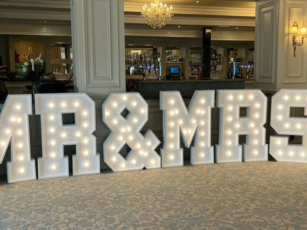 Mr & Mrs Wedding Light Up Letters