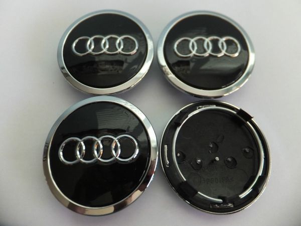 4pcs Audi Black 68mm Wheel Centre Caps