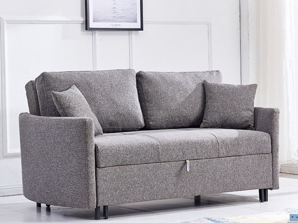 Brand new 2seater Kirby grey fabric sofa.bed reduc