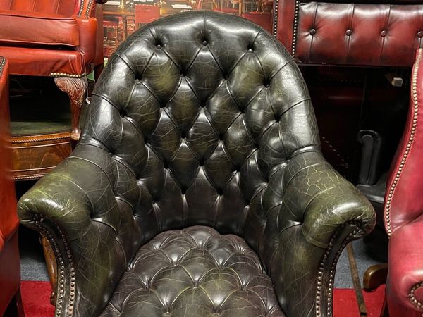Antique leather captains desk chair