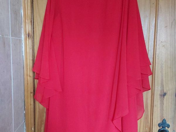 Vintage red grecian dress (free postage)