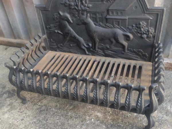 Old cast iron fire basket