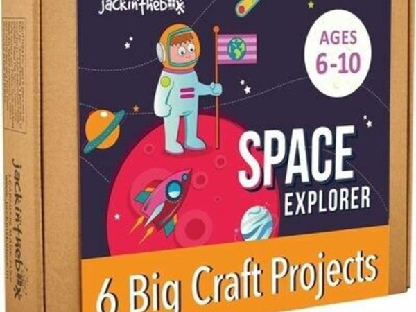 Space Science Craft Kit Gift 6-in-1, Arts and Crafts Space Toy for Children Ages 6-8, Valentine's Gifts for Boys and Girls Ages 6, 7, 8, 9, and 10, Solar System Toys for Children Ages 6 to 10, and Eas