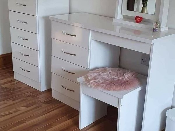 Gloss Bedroom Furniture White Fully Assembled