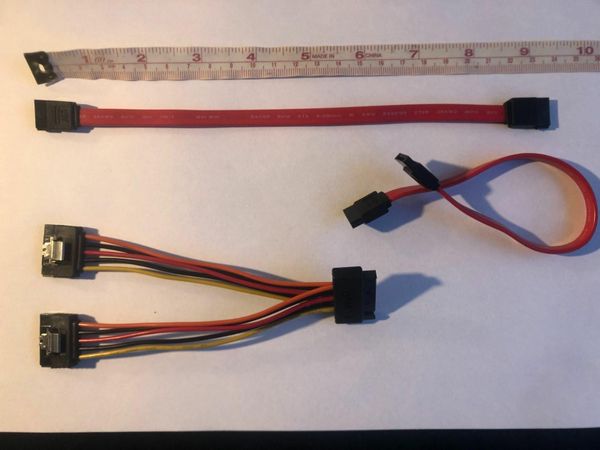 SATA 15 Pin Power Y-Splitter Cable & SATA 7 Pin