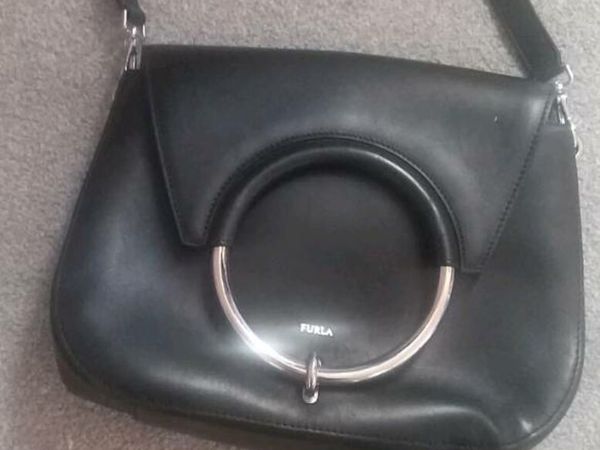 Furla, black leather handbag