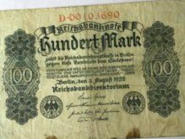 Rare 1922 German Banknote 100 Mark