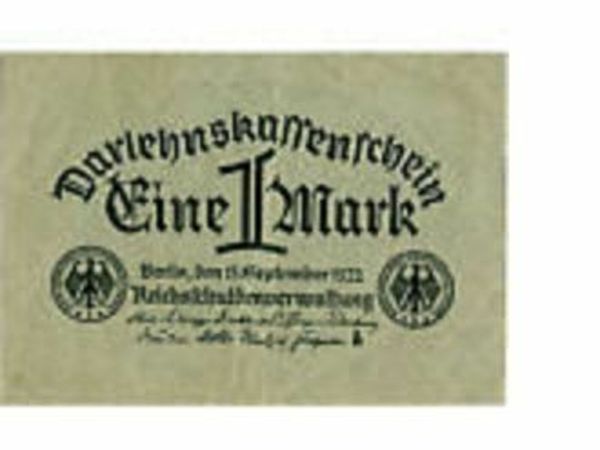 Rare 1922 German Banknote Eine (1) Mark