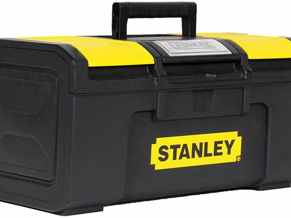 STANLEY DIY Toolbox Storage with 1 Touch Latch, 2 Lid Organisers for Small Parts, 16 Inch, 1-79-216