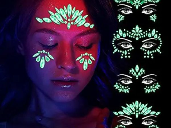Luminous Rhinestone,Party Glowing Face S