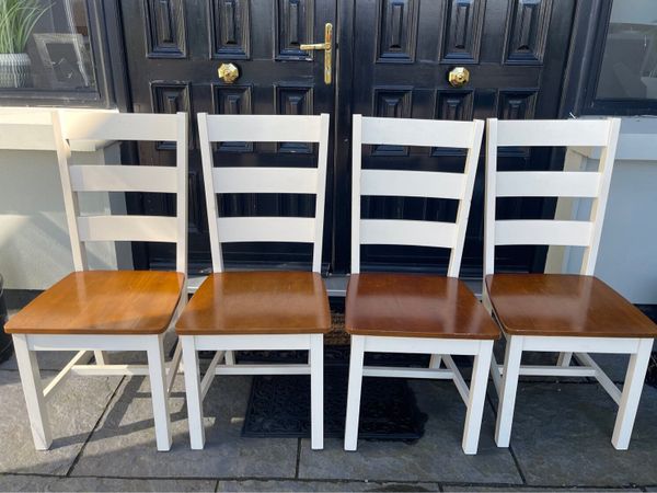 4 x Matching Sturdy Farmhouse Style Dining Chairs