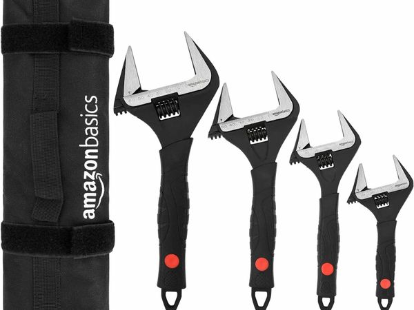 4-Piece Plumbing Adjustable Wrench with Soft Grip