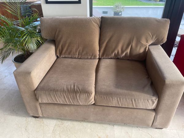 Modern 2 Seater Dark Beige Couch - Can Deliver