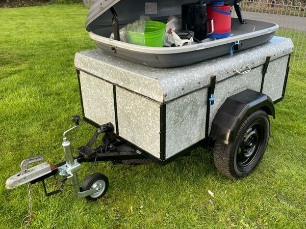 Galvanised camping trailer fully loaded