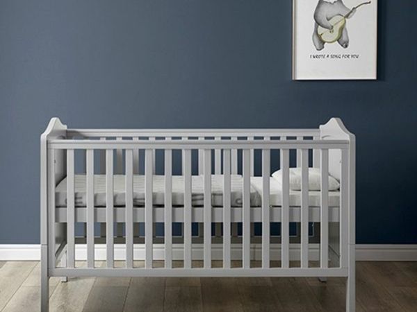 Nested Sorrento Cot Bed Grey with Mattress