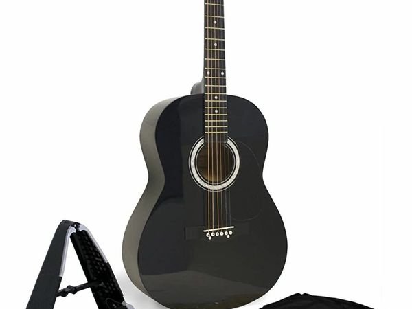 Martin Smith W-101-PK Full Size Acoustic Guitar with guitar stand, tuner, gig bag, strap, plecs and strings - Black