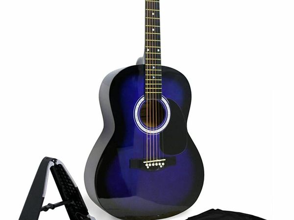 Martin Smith W-101-PK Full Size Acoustic Guitar with guitar stand, tuner, gig bag, strap, plecs and strings - Blue