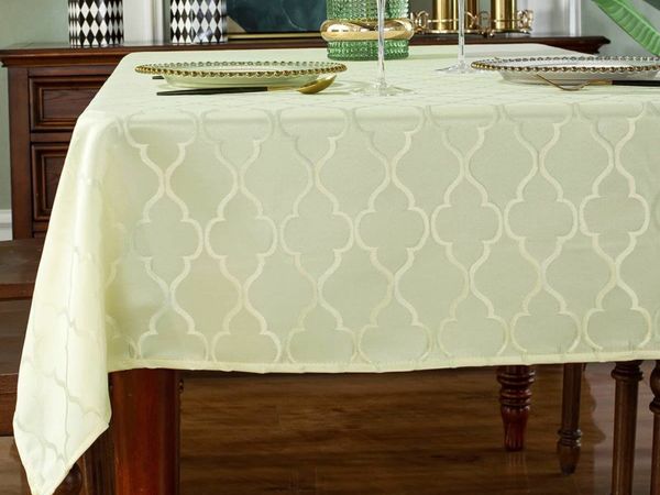 Jacquard Rectangle Tablecloths-Spill Proof Shrink