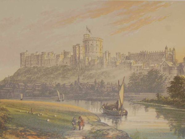 Windsor Castle Antique Print 1880
