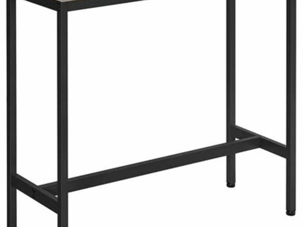 BAR TABLE, FINE HIGH TABLE, KITCHEN TABLE, DINING TABLE, WITH STURDY METAL FRAME, 100 X 40 X 90 CM, EASY ASSEMBLY, INDUSTRIAL STYLE, GREIGE AND BLACK