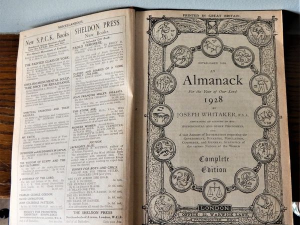 Vintage 1928 Almanack by Joseph Whitaker