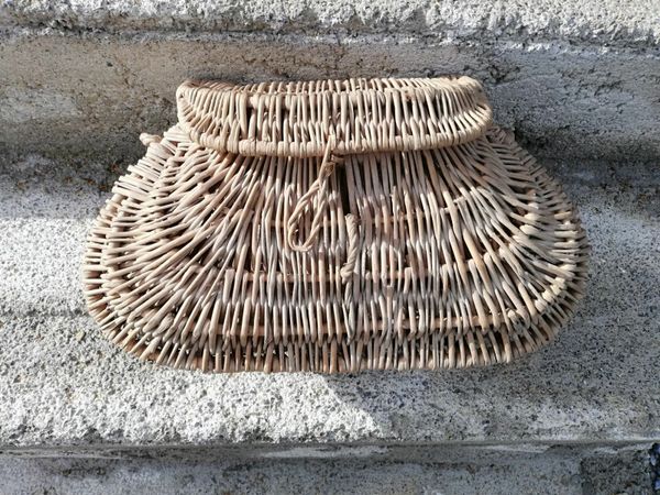 Vintage willow fish basket