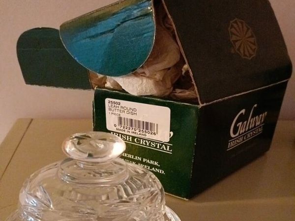 Galway crystal butter dish