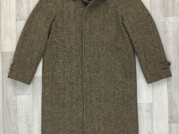 Magee Corrib Herringbone Donegal Tweed Coat 42R