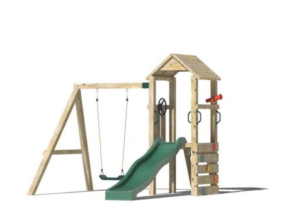 Children's climbing frame and swing set
