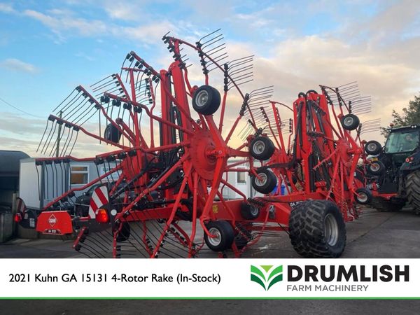 2021 Kuhn GA 15131 4-Rotor Rake (In-Stock)