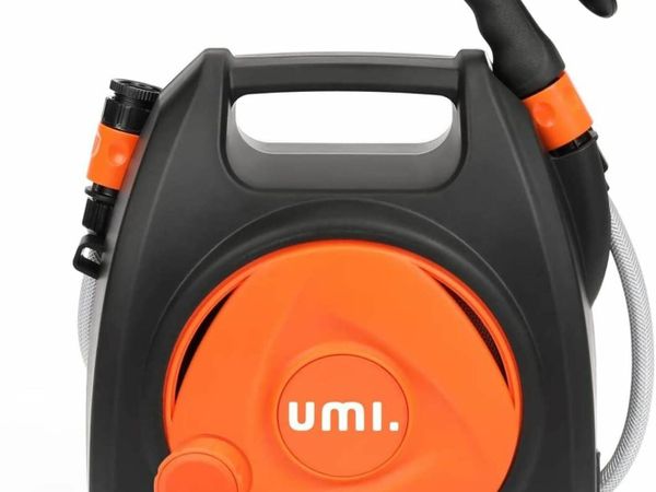 Amazon Brand – Umi Garden Hose Reel, Compact Portable Hose Reel