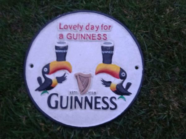 Guinness Round Cast Iron Sign
